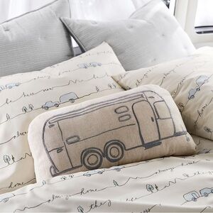 Pottery Barn x Airstream Embroidered Airstream Throw Pillow